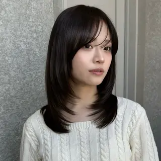 セミロング 透明感カラー🌟 縮毛矯正Kokiのヘアスタイル