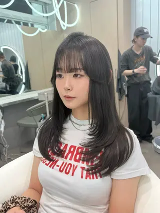 ロング カラー ヘアアレンジ 大宮縮毛矯正🩵 レイヤー 佐藤和のヘアスタイル