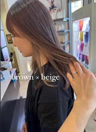 セミロング カラー コレットヘアー 田中アヤノのヘアスタイル