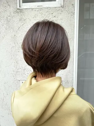 ショート カラー ヘアアレンジ 丸(マル) ／ショートボブのヘアスタイル