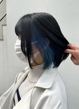 ショート カラー ♱地雷カラー♱ウルフ ♱ 藍衣 ♱のヘアスタイル
