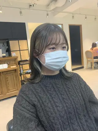 セミロング カラー パーマ ヘアアレンジ メンズ キッズ ネイル マツエク・マツパ アイブロウ 似合せレイヤー/ 柔らか透明感カラーのヘアスタイル