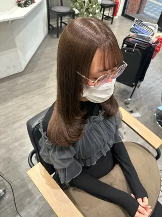 ミディアム カラー 艶髪レイヤー上田 紗也🇰🇷💗のヘアスタイル