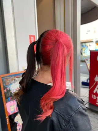 セミロング ゆぴ☾/推しカラー /ハイトーンのヘアスタイル