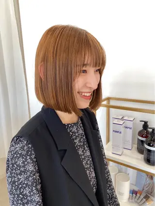 ミディアム ボブ/ハイトーン特化 、鯉口勇人のヘアスタイル