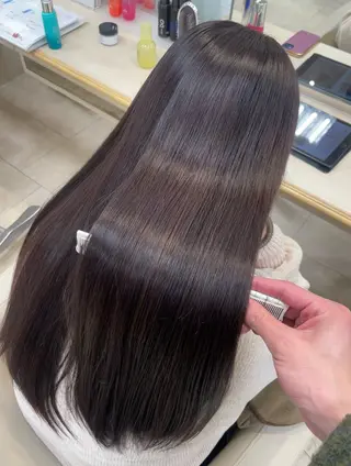ロング シャドウパーマ／骨格 矯正カット　トモキのヘアスタイル