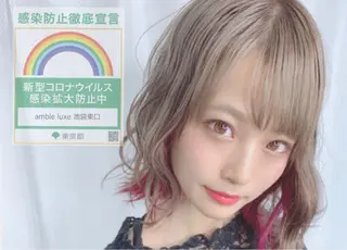 ミディアム カラー ヘアアレンジ 【公式】amble luxe池袋東口🩷のヘアスタイル