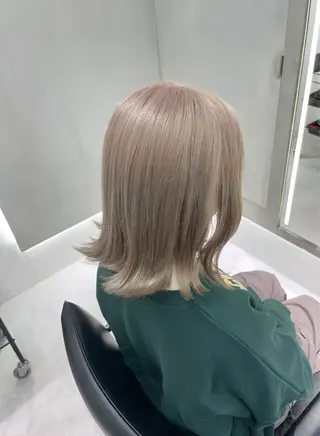 セミロング カラー 湯田 竜也のヘアスタイル
