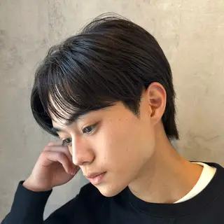 パーマ メンズ 曲がる縮毛矯正/メン ズカット髪質改善のヘアスタイル