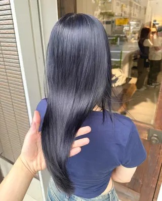 ロング カラー 森岡 涼汰のヘアスタイル