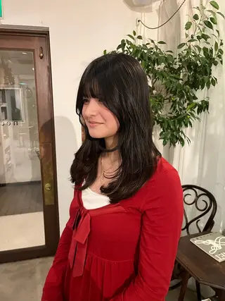 ロング 柴田 さくら/カットパーマのヘアスタイル