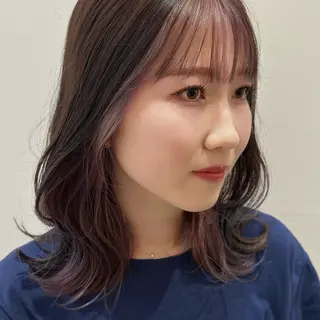 ミディアム カラー recipe 黒木 彩那のヘアスタイル