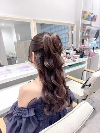 セミロング ヘアアレンジ ⭐︎moe 【ヘアセット🧸】のヘアスタイル