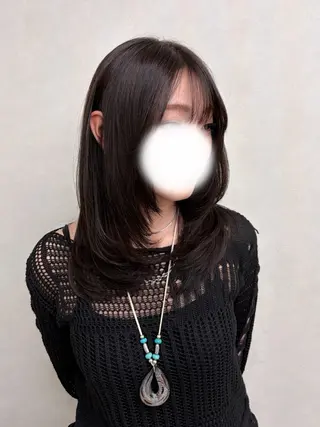 セミロング カラー 福島 あいりのヘアスタイル