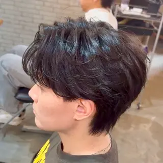 ショート パーマ メンズ シャドウパーマ 小形のヘアスタイル