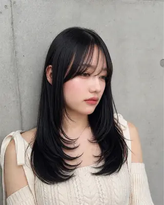ミディアム カラー パーマ ヘアアレンジ ☘️透明感カラー☘️ レイヤー/コウスケのヘアスタイル
