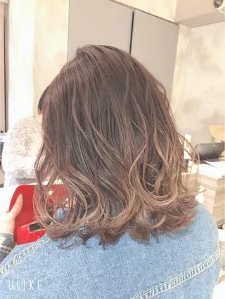 ミディアム カラー パーマ ＡＩMEN 早稲田店のヘアスタイル
