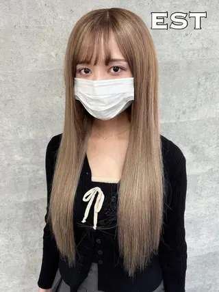 カラー ロング ヘアアレンジ メンズ エクステ MORI エクステMARIKAのヘアスタイル