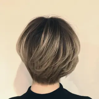 ショート カラー 髪質改善カラー韓国風 レイヤーtudaのヘアスタイル