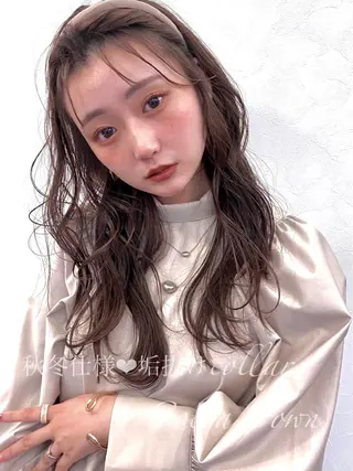 ロング カラー レイヤー/顔周り 田山 穂波のヘアスタイル