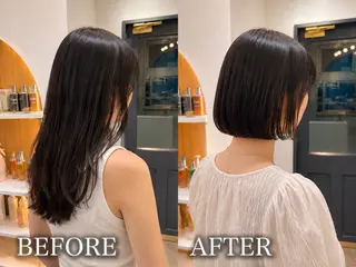 ミディアム オリーブ/みづき /ボブパーマ🤍のヘアスタイル