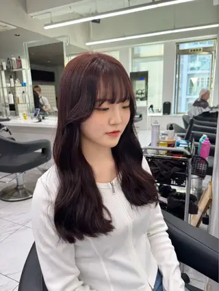 ロング カラー パーマ ヘアアレンジ メンズ キッズ 韓国系🇰🇷🩶 艶暗髪/MEIのヘアスタイル