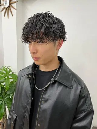 ショート カラー パーマ ヘアアレンジ メンズ 💎髪質改善特化💎 RUITOのヘアスタイル
