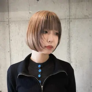 ショート カラー 柔め透明感血色カラー 暖色/レイヤー/ゆいのヘアスタイル