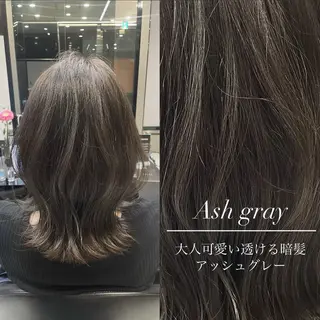 ミディアム カラー 秋屋 美々梨のヘアスタイル