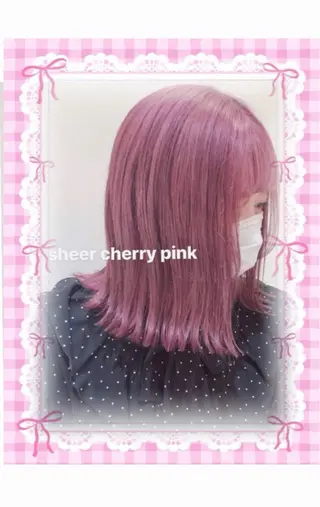 ロング SHION🍒ྀི/ ヘアメ/ピンクカラーのヘアスタイル