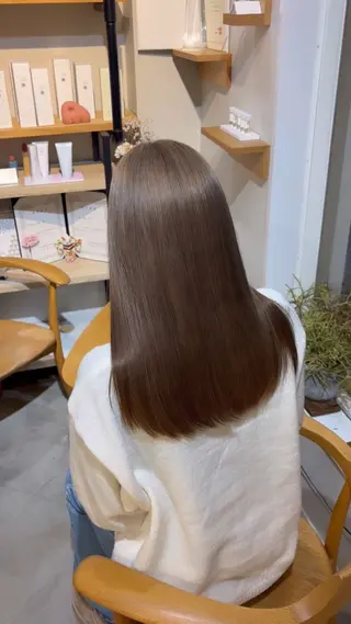 セミロング カラー 🎀暖色カラー🎀 airi♡のヘアスタイル