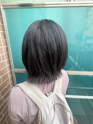 ミディアム カラー パーマ ヘアアレンジ メンズ キッズ ネイル アイブロウ 久木原 ゆりのヘアスタイル