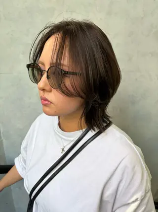 ミディアム カラー ボブ×レイヤーカット 透明感カラー/Fuuのヘアスタイル