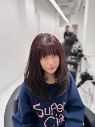 セミロング ♡海外girl重め レイヤーMEARI♡のヘアスタイル