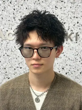ショート カラー パーマ メンズ特化/ツイスパ /波巻き/松本真生のヘアスタイル