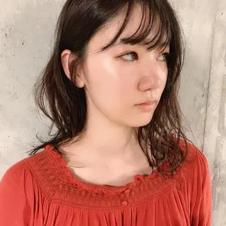 セミロング カラー 中川 竜誠のヘアスタイル