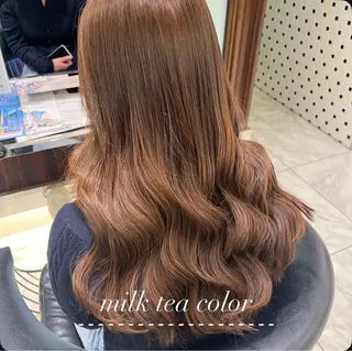 ロング カラー コテ巻きパーマ💙 シノヤユイのヘアスタイル