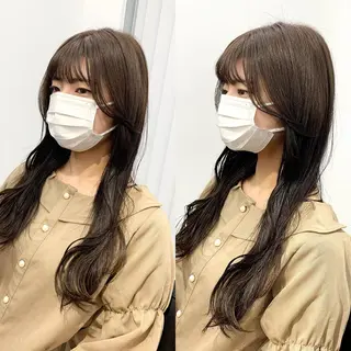 ミディアム カラー パーマ ヘアアレンジ メンズ キッズ ネイル マツエク・マツパ 似合せレイヤー/ 柔らか透明感カラーのヘアスタイル
