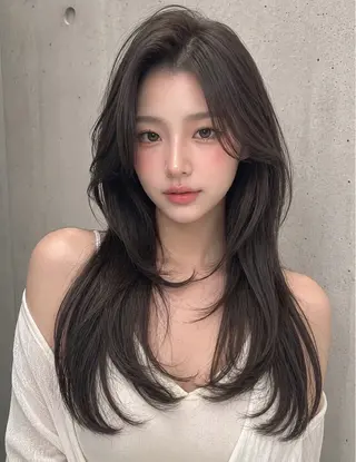 セミロング カラー ヘアアレンジ 🌫️大人韓国ヘア 🌫️naoyaのヘアスタイル