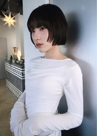 ミディアム ボブ/ブリーチ 学芸大学SaKuraのヘアスタイル