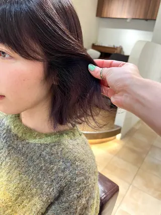 ミディアム カラー 🥀韓国ヘア🥀 宮津真菜のヘアスタイル