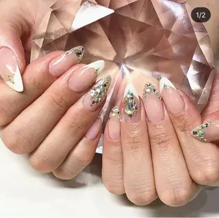 ネイル 渋谷/チップ長さ出し 👑アプレgel-xのネイルデザイン