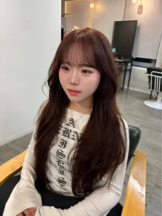 ロング カラー 福石 玲華のヘアスタイル