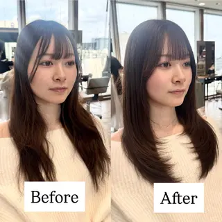 セミロング みずき/レイヤー ワンカールのヘアスタイル