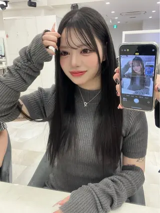 ロング リコ 渋谷 ハッシュカットのヘアスタイル