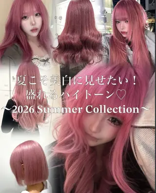 ロング 透明感×ワインレッド 🍒𝐘𝐮𝐤𝐚のヘアスタイル