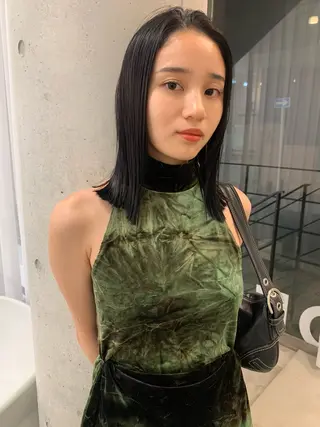 セミロング オカモト ハルカのヘアスタイル