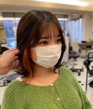 ミディアム カラー デジタルパーマ特化 杉浦 夏生のヘアスタイル