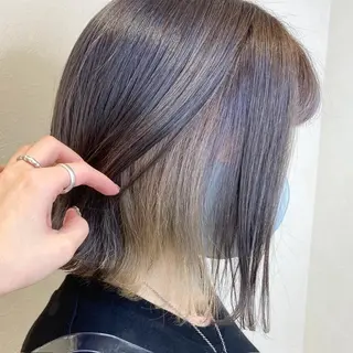 ミディアム 藤沢/ダブルカラー/ 艶カラー/五十嵐颯のヘアスタイル