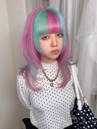 ロング カラー HARUNA/原宿/ デザイン/カットのヘアスタイル
